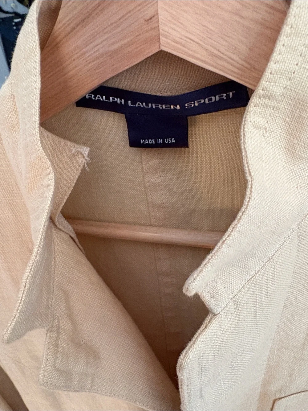 Ralph Lauren Sport Light Cream Linen Stand-Collar Jacket/Size 4